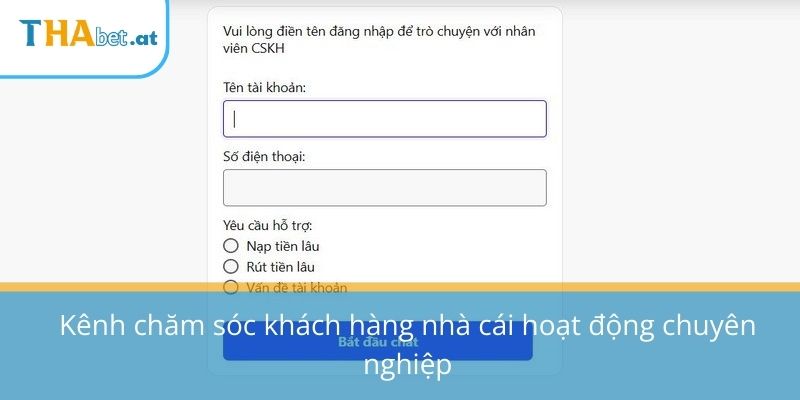 Kênh chăm sóc khách hàng nhà cái hoạt động chuyên nghiệp 