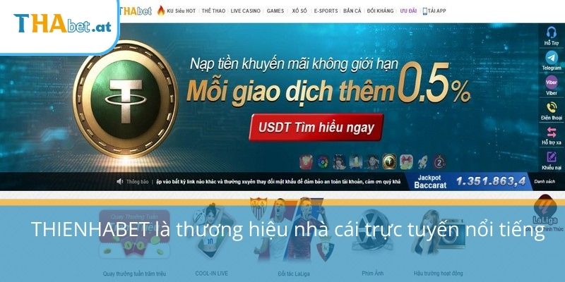 THIENHABET là thương hiệu nhà cái trực tuyến nổi tiếng